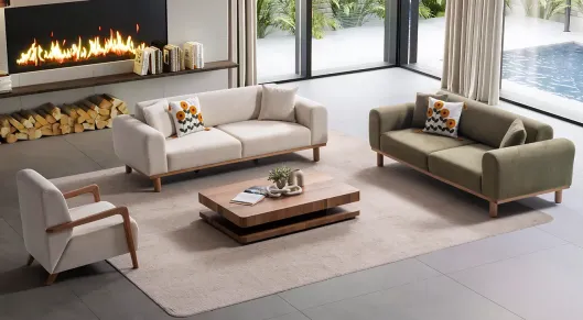 Product img 2, New Bohem Ahşap Ayaklı Koltuk Takımı